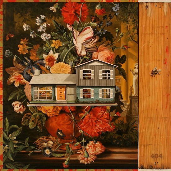 JERRY KUNKEL, STILL LIFE WITH HOUSE AND HOUSEFLY
oil on canvas