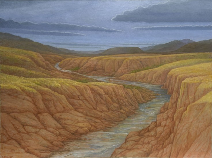 BRUCE LOWNEY, FLOWING STREAM
oil  on canvas