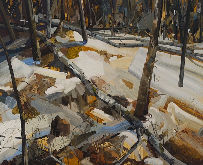 CLAIRE SHERMAN, SNOW AND WOODS
oil on canvas