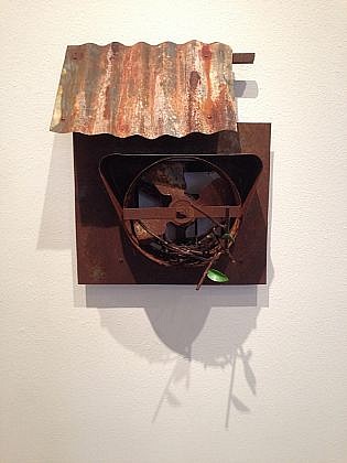 DAVID KIMBALL ANDERSON, LITTLE VILLAGE, NEST IN FAN
painted steel and found objects