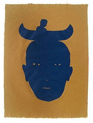 TOM NUSSBAUM, CANOE HEAD
cut vegetable-dyed Yatsuo paper