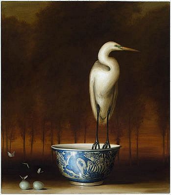 DAVID KROLL, EGRET AND BOWL
oil on linen