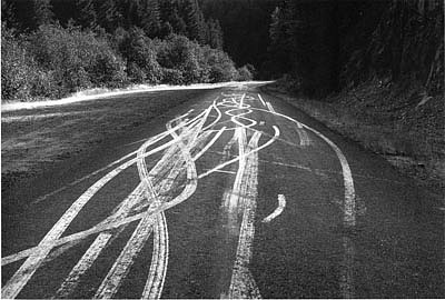 CHUCK FORSMAN, Skid master, Cascade Range, Oregon
black & white photograph