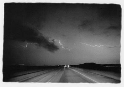 CHUCK FORSMAN, Storm, I-25, central Wyoming
black & white photograph