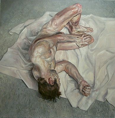 STEFAN KLEINSCHUSTER, Figure on Sheet
oil on canvas
