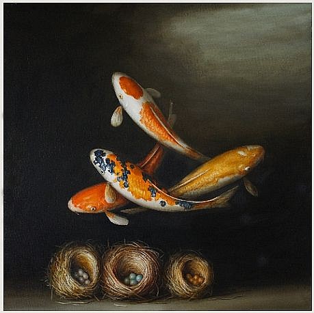 DAVID KROLL, KOI AND NESTS
oil on linen