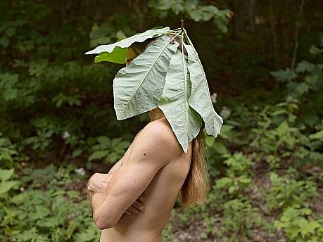 LUCAS FOGLIA, ALEX WITH MAGNOLIA LEAF RAIN HAT, NORTH CAROLINA  Ed. 5
digital c-prints on Fuji Chrystal Archive paper