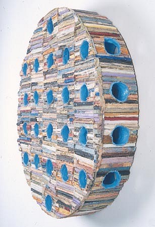 TERRY MAKER, Inside (Blue Round)
acrylic, canvas, glue