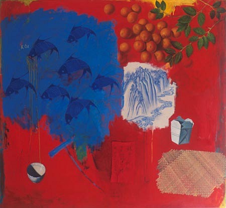 CHRISTOPHER PELLEY, Larger Chinoiserie (Koi)
oil on canvas