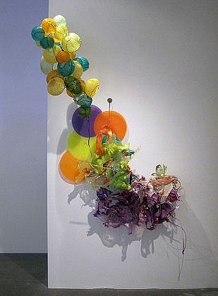 JUDY PFAFF, IT WAS HOT AND THEY DANCED
steel wire, plastics, shellacked Chinese paper lanterns, and fluorescent light
