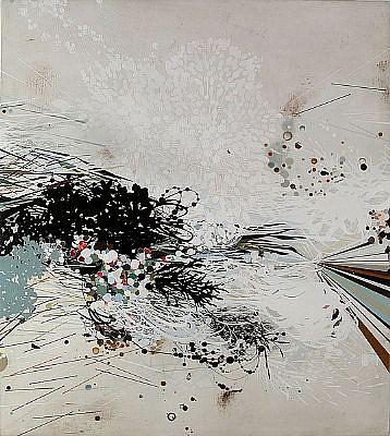 REED DANZIGER, UNTITLED 1108A
oil, graphite, pigment, shellac on paper on wood