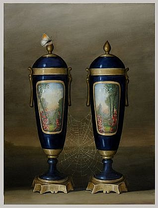 DAVID KROLL, TWO BLUE VASES
oil on linen