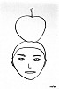 TOM NUSSBAUM, APPLE HEAD
india ink on paper
