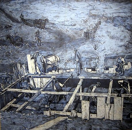 STEPHEN BATURA, development
casein, acrylic and graphite on panel