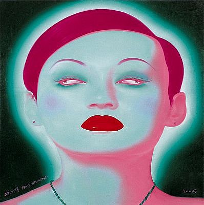 FENG ZHENGJIE, CHINESE PORTRAIT B #16
oil on canvas