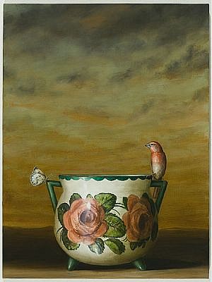 DAVID KROLL, ROSE VASE
oil on linen