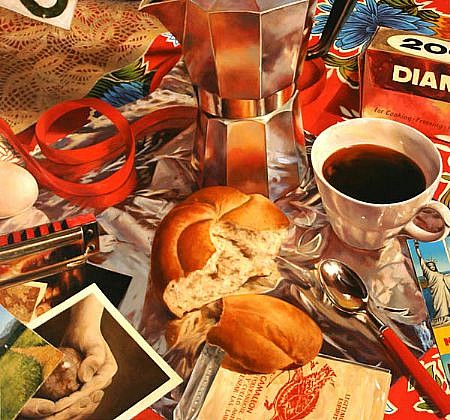 JERRY KUNKEL, COFFEE FIRST
oil on canvas