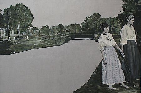 STEPHEN BATURA, riverside
casein, acrylic on panel