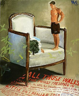 JACK BALAS, IN THE FOREST PRESERVE
oil and ink on canvas over panel