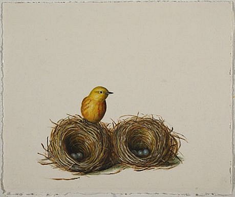 DAVID KROLL, UNTITLED (YELLOW BIRD)
oil on paper