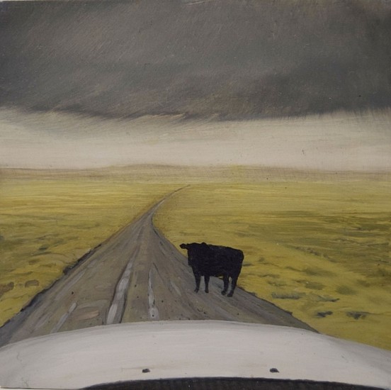 JIM CURSLEY, GLUM COW
oil on panel