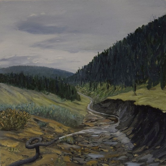 JIM CURSLEY, HYDRAULIC MINING
oil on panel