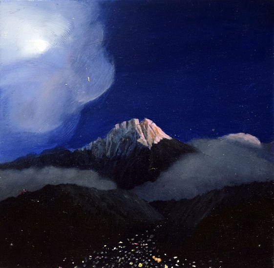 JIM CURSLEY, MOON OVER NEPAL
oil on panel