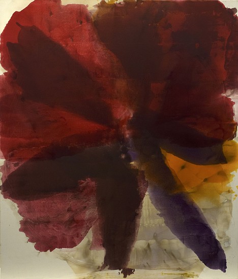 DIRK DE BRUYCKER, PENTADE, RED
asphalt, cobalt drier, gesso and oil on canvas