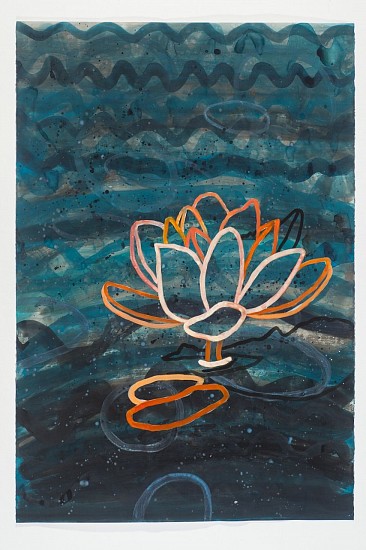 ANA MARIA HERNANDO, LA MONTAÁ‘A DE LA BAÁ‘ADO EN NUESTRO LAGO (THE MOUNTAIN BATHED IN OUR LAKE)
acrylic and ink on paper