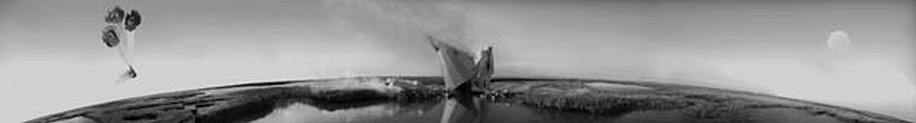 KAHN + SELESNICK, CRASH LANDING II  5/10
PANORAMIC SURVEY PHOTOGRAPH b/w quadtone digital print