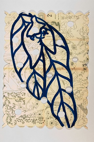 ANA MARIA HERNANDO, EUPHORBIA
acrylic, ink, oil on vintage paper