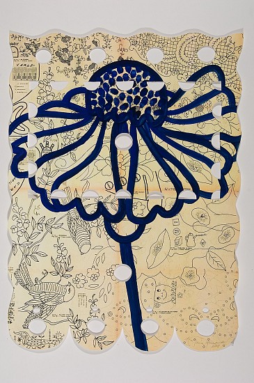ANA MARIA HERNANDO, HELENIUM SAHIN
acrylic, ink, oil on vintage paper