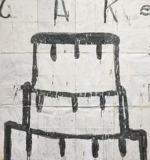 GARY KOMARIN, CAKE, BLACK  ON WHITE
acrylic on paper