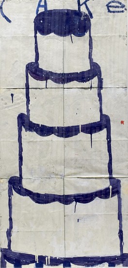 GARY KOMARIN, CAKE, STACKED BLUE ON WHITE
acrylic on paper