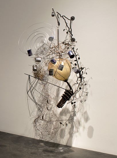 JUDY PFAFF, JINGDEZHEN
blown glass, steel, tin, glass beads, found metal