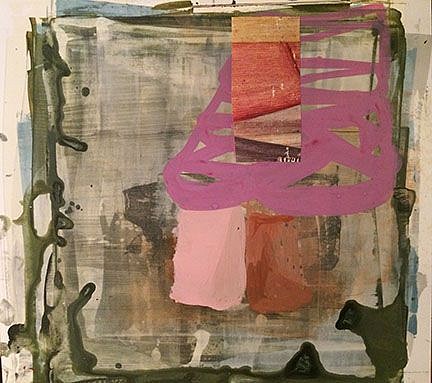 RECENT ARRIVALS, DEBORAH DANCY, "AN AWKWARD POSITION"
acrylic and collage on paper