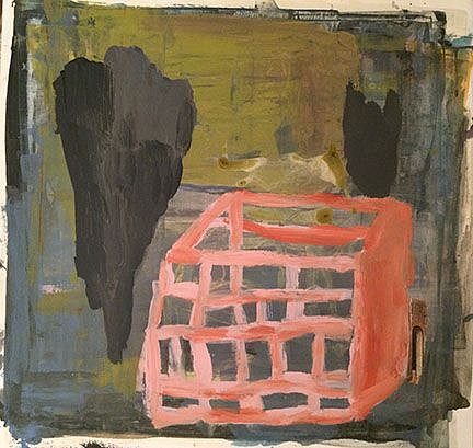RECENT ARRIVALS, DEBORAH DANCY, "LOOKING FOR AN EXIT"
acrylic and collage on paper