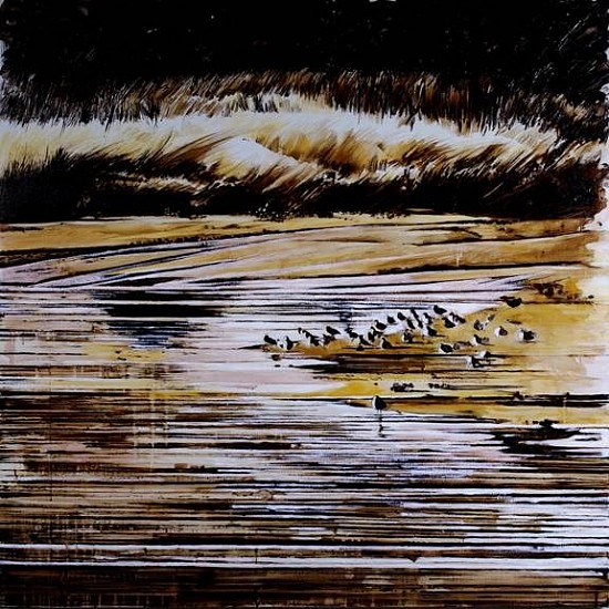 KAREN KITCHEL, WATERWAY #2 (LA RIVER)
asphalt emulsion, tar, wax powdered pigments, shellac on canvas