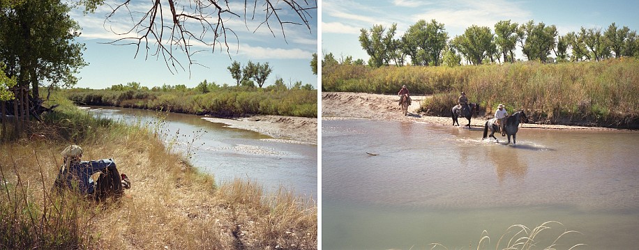 EDIE WINOGRADE, OUTSIDE THE FORT, TWO VIEWS (LA JUNTA, COLORADO)  (diptych) ED 10
pigment print