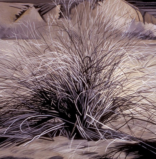 KAREN KITCHEL, BARE SHRUB WITH HILLS
oil on panel