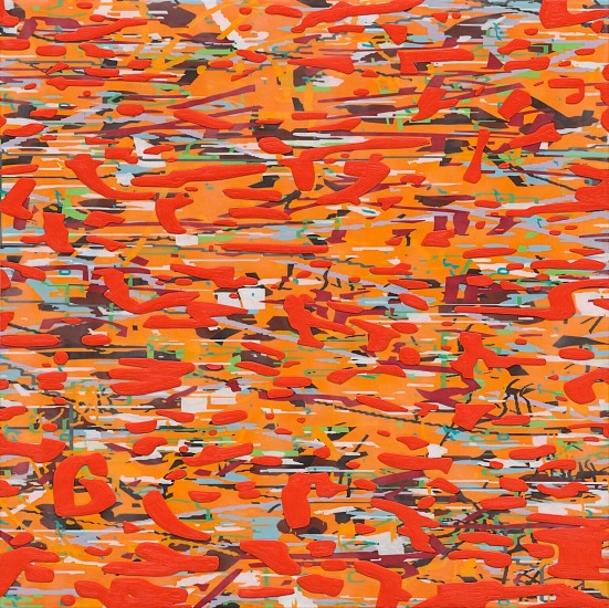 AMY ELLINGSON, IDENTICAL/VARIATIONS (ORANGE)
oil and encaustic on panel