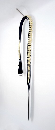 TERRY MAKER, SPINELESS BELT ON A NAIL
resin, cast resin, human spine, stainless steel