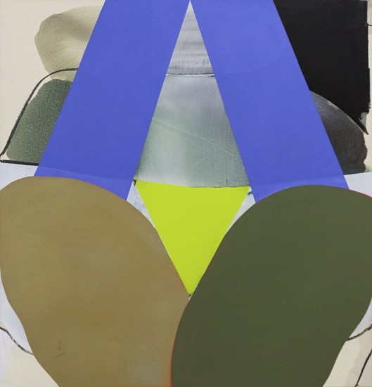 MARCELYN MCNEIL, VIOLET GRIS AND CAMO
oil on raw canvas