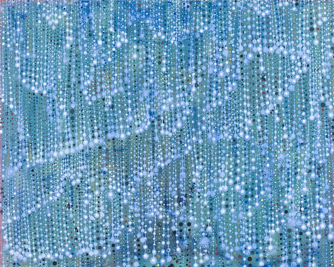 BARBARA TAKENAGA, SMALL FOLDS (BLUEGREEN)
acrylic on wood panel