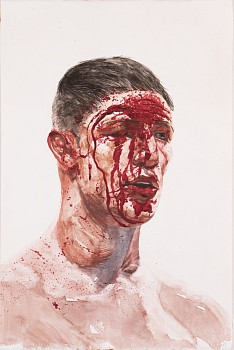 van minnen christian 2018 fighter 3 sanchez gouache on paper monotype 15x22.5in highres