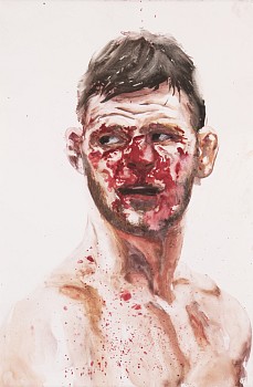 van minnen christian 2018 fighter 1 bisping gouache on paper monotype 15x22.5in highres