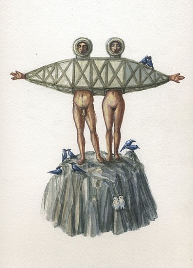 KAHN + SELESNICK, MADAME LULU'S BOOK OF FATE TAROT COSTUME DRAWING : THE LOVERS
watercolor on paper