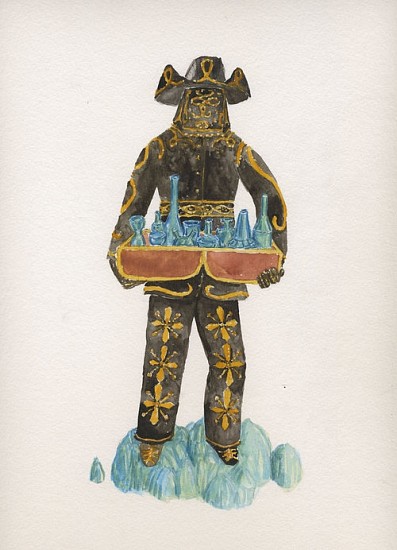 KAHN + SELESNICK, MADAME LULU'S BOOK OF FATE TAROT COSTUME DRAWING: 10 OF CUPS
watercolor on paper