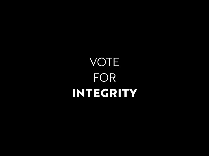 RGC, VOTE FOR INTEGRITY
inkjet print