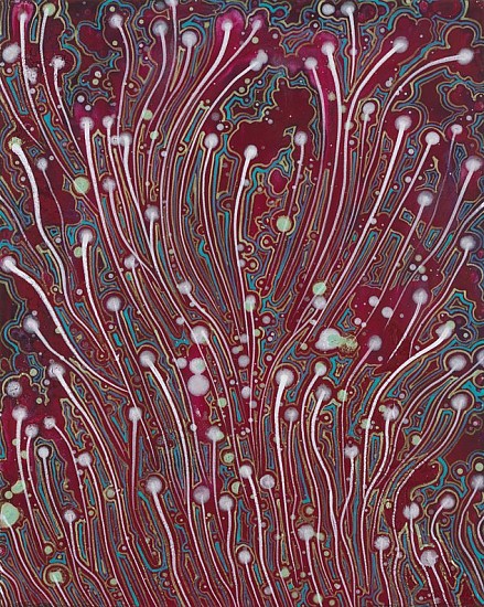 BARBARA TAKENAGA, SMALL RED UP
acrylic on wood panel